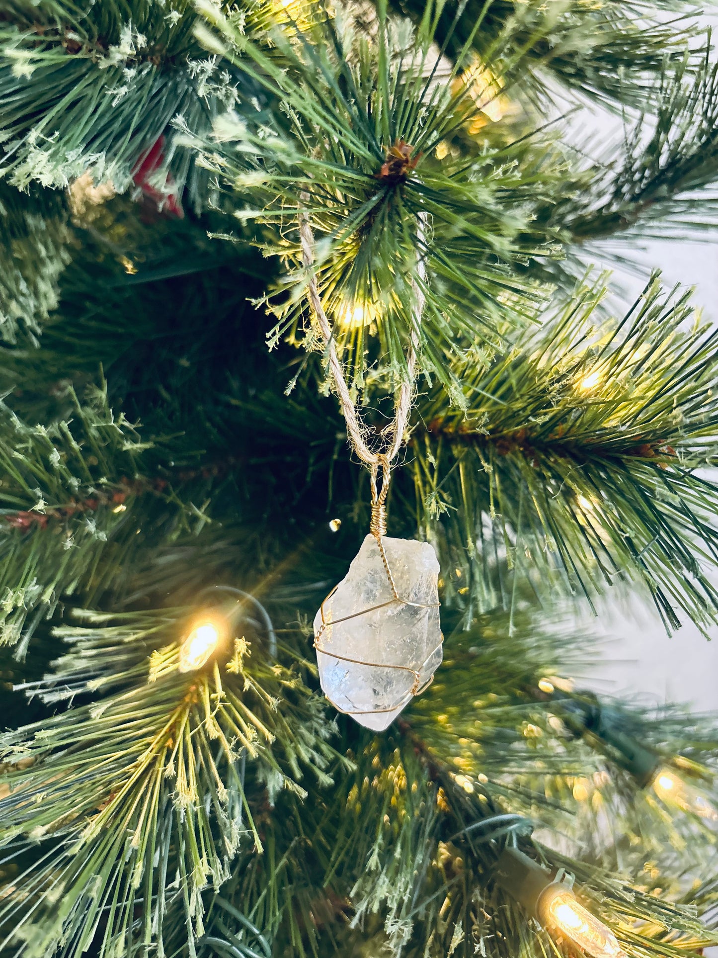 Clear Quartz Crystal Ornament
