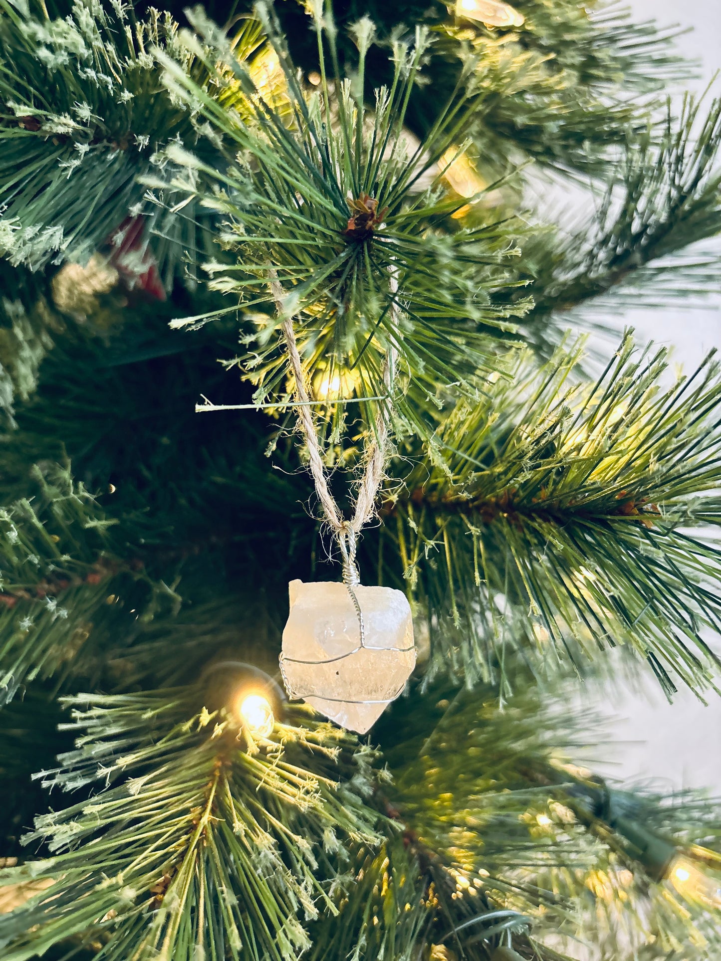 Clear Quartz Crystal Ornament
