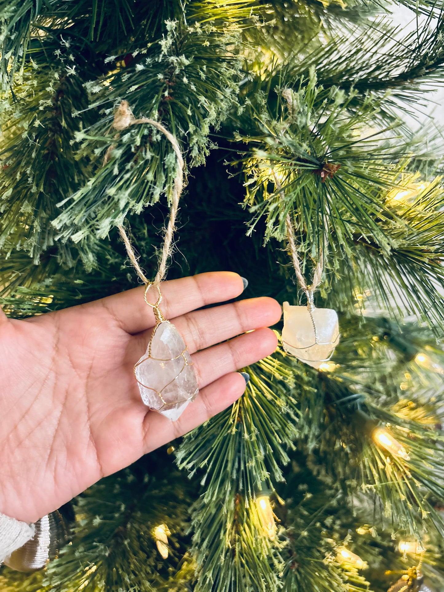 Clear Quartz Crystal Ornament