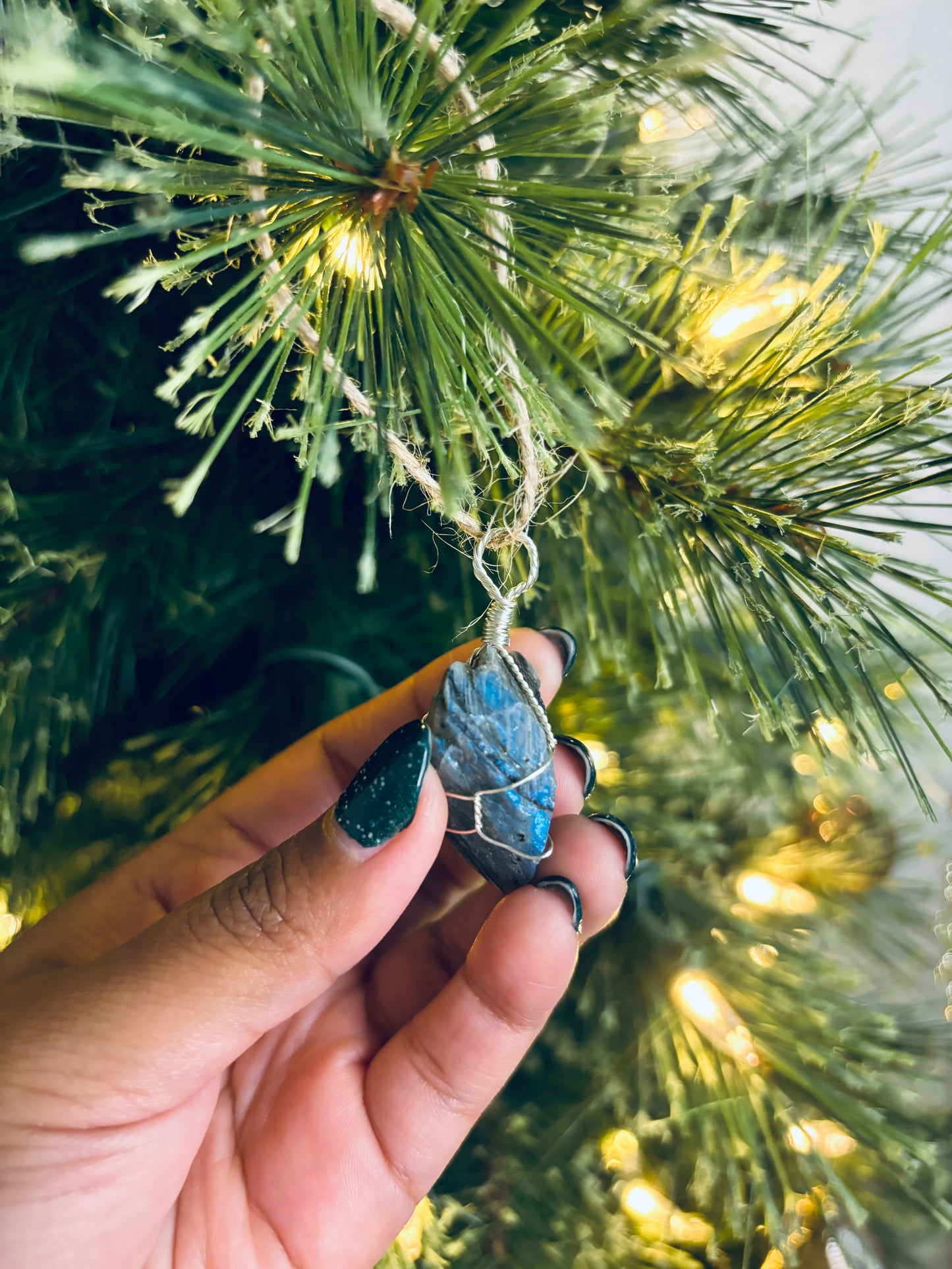 Raw Labradorite Crystal Ornament