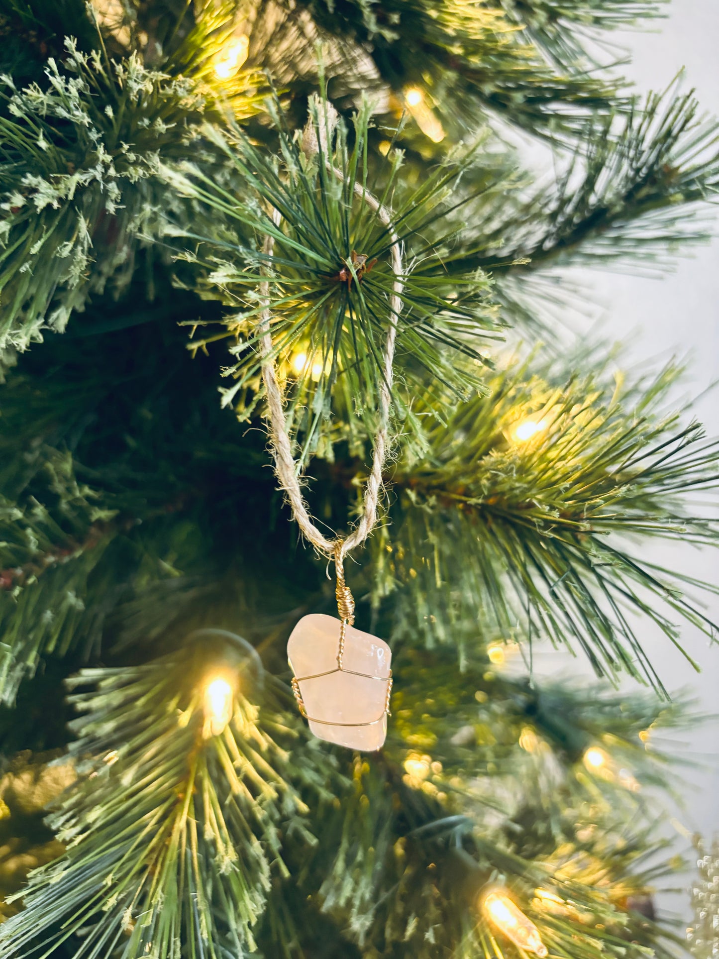 Rose Quartz Crystal Ornament