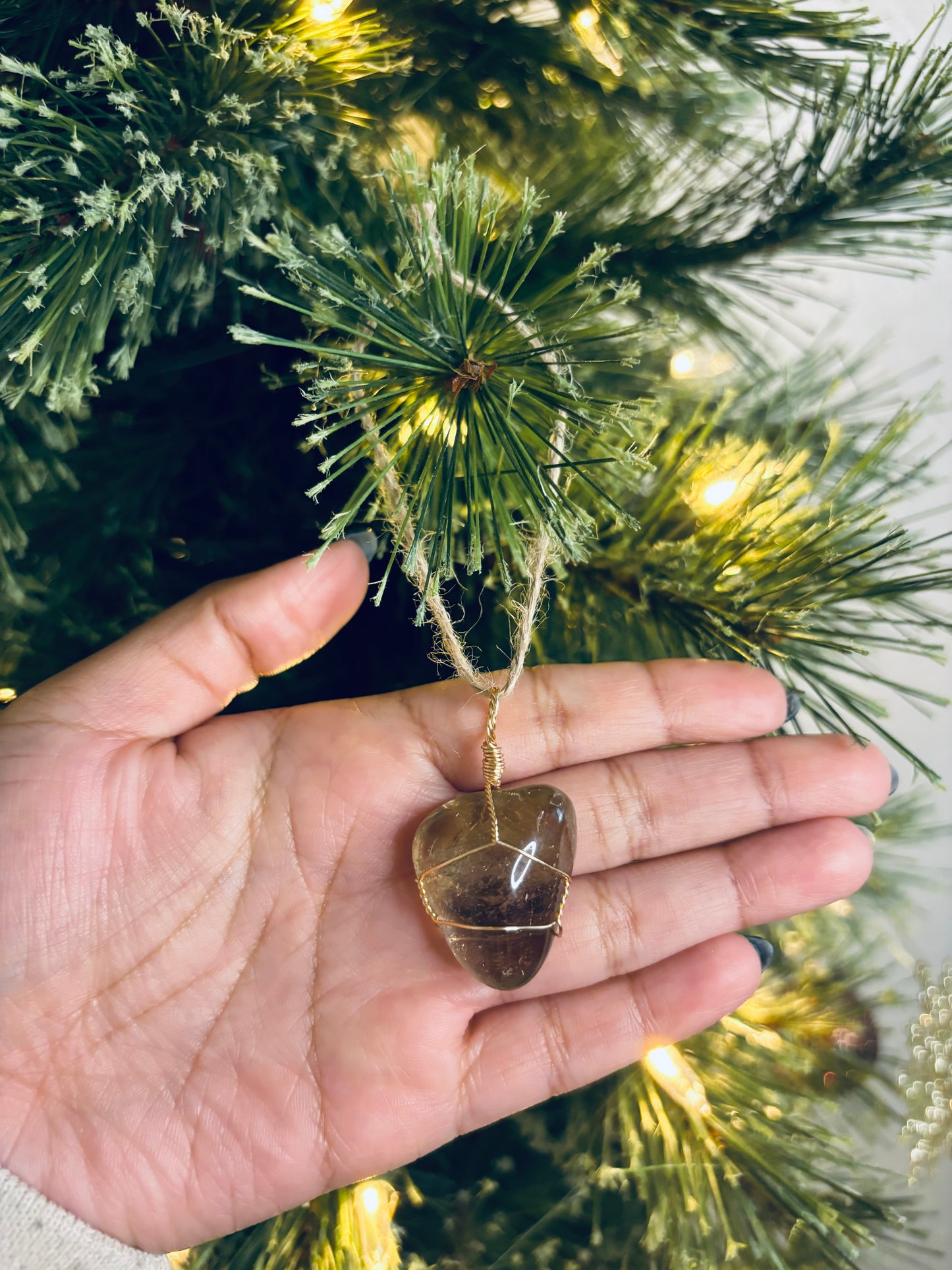 Tumbled Natural Citrine Crystal Ornament