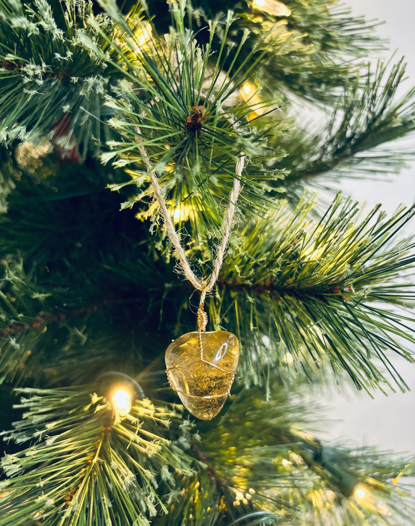 Tumbled Natural Citrine Crystal Ornament