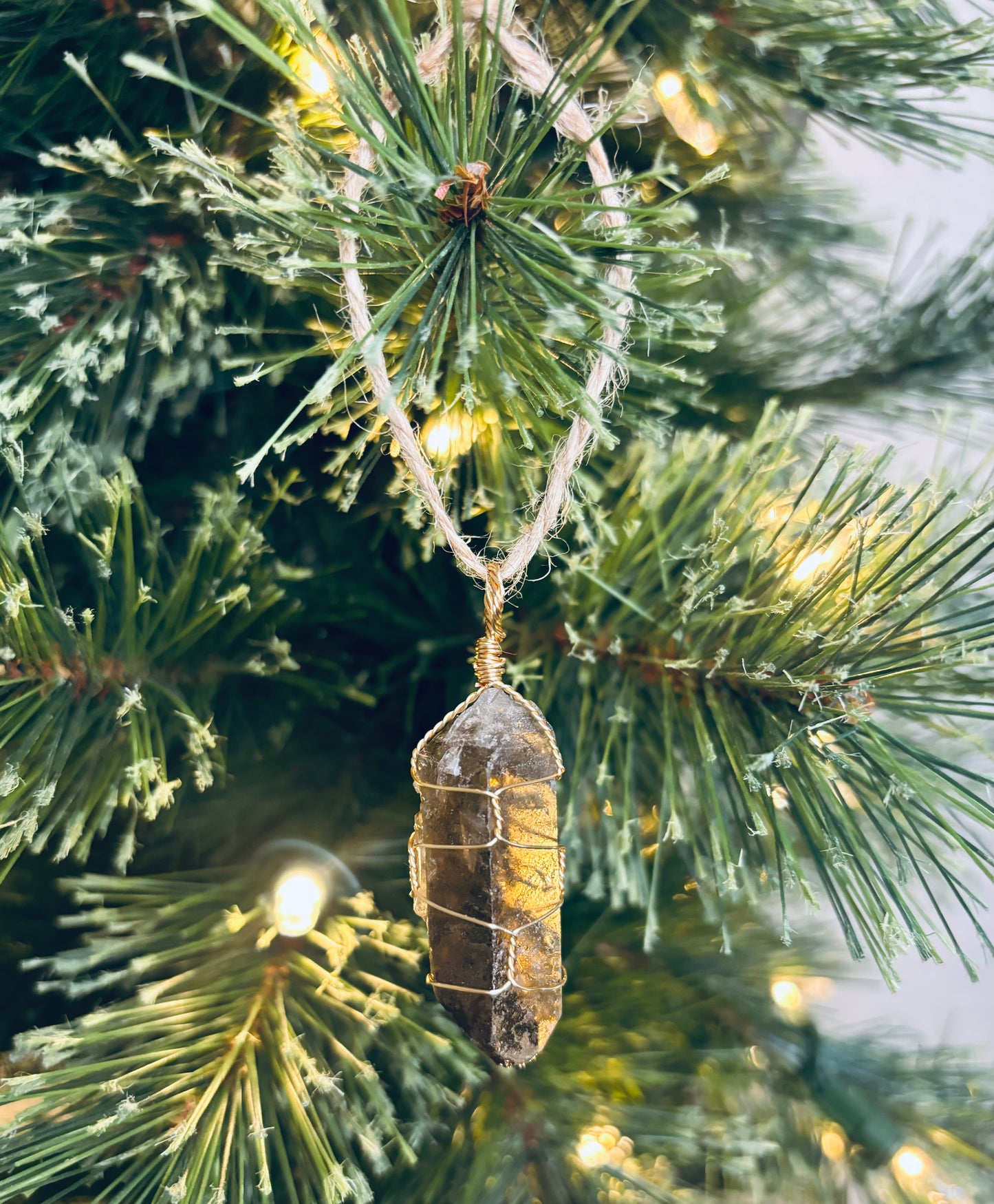 Smokey Quartz Crystal Ornament