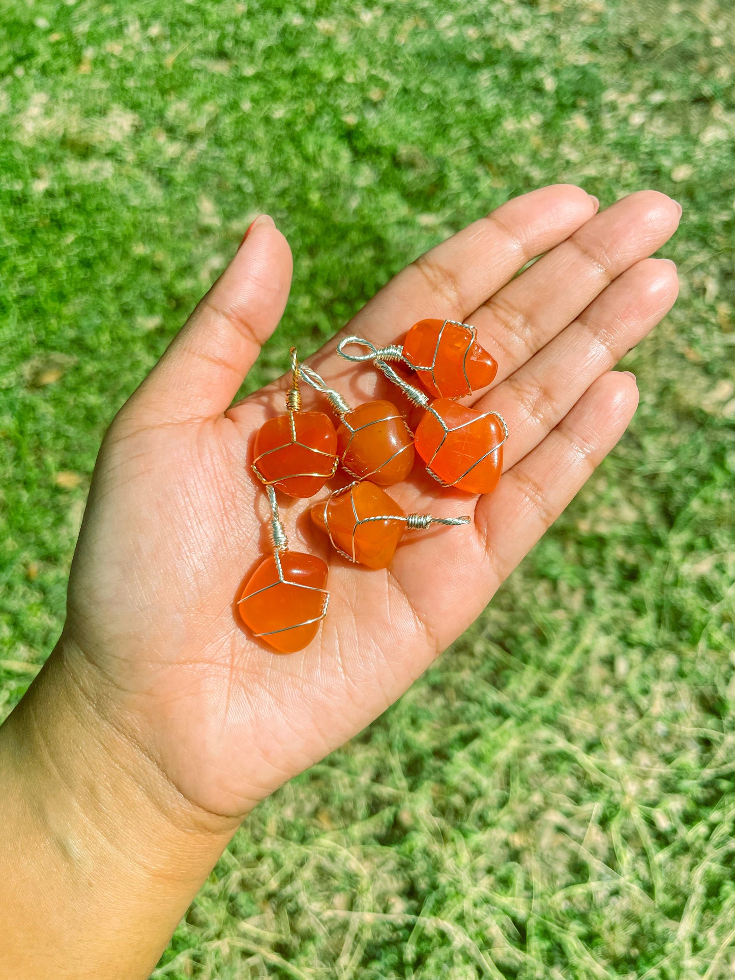 Tumbled Carnelian Crystal Necklace - Custom