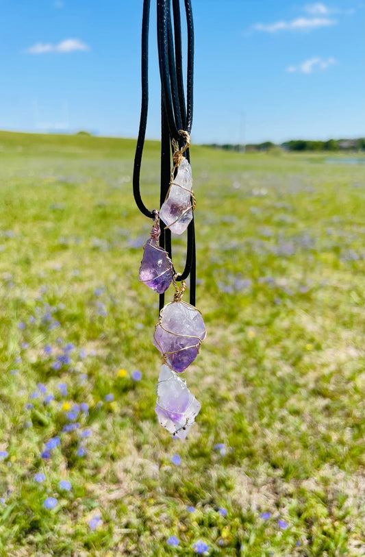Raw Amethyst Crystal Necklace - Custom