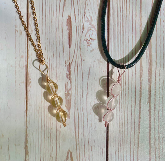 Vertical Triple Braid Crystal Necklace - Custom