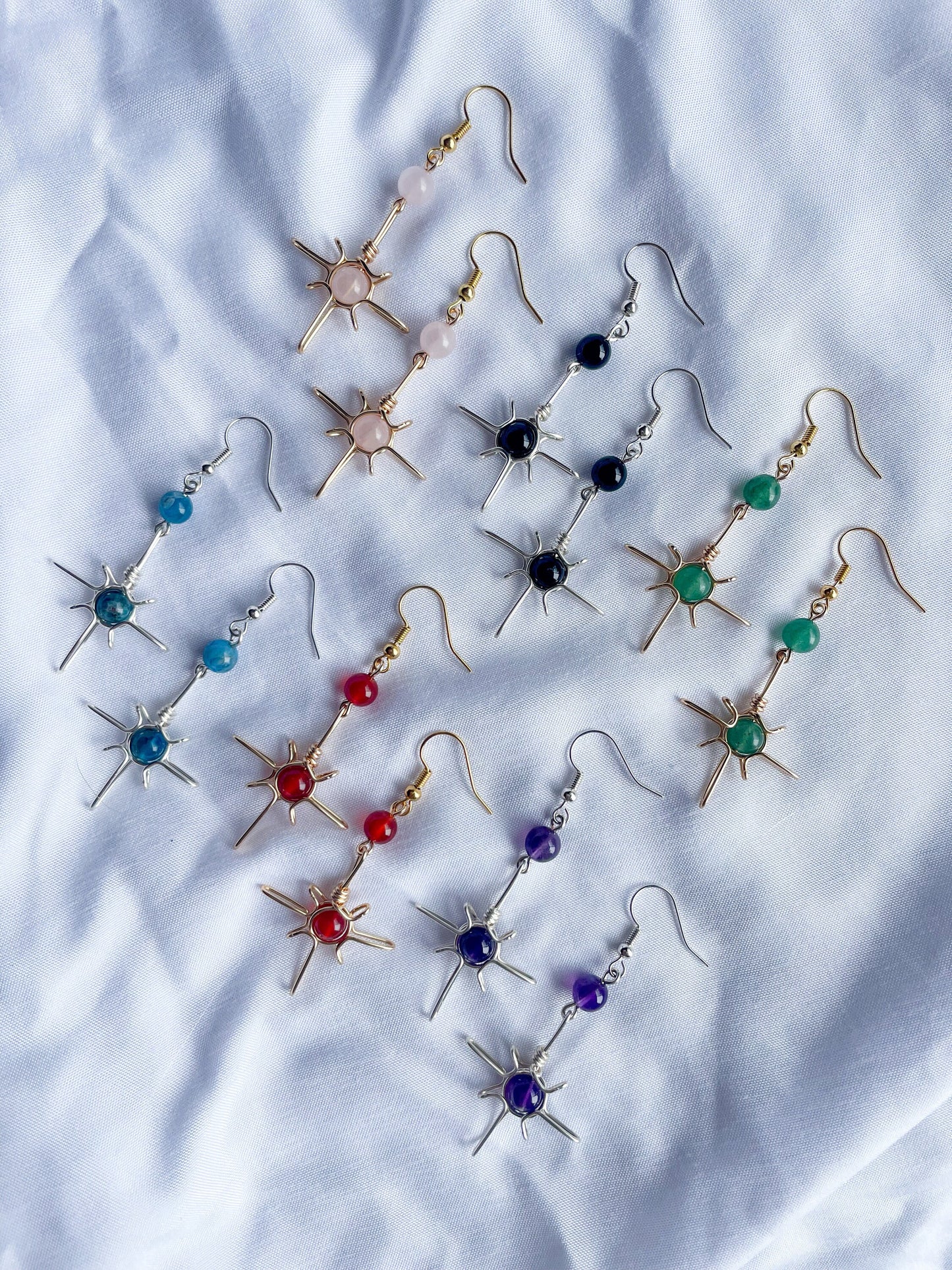 Crystal Sun Earrings - Custom