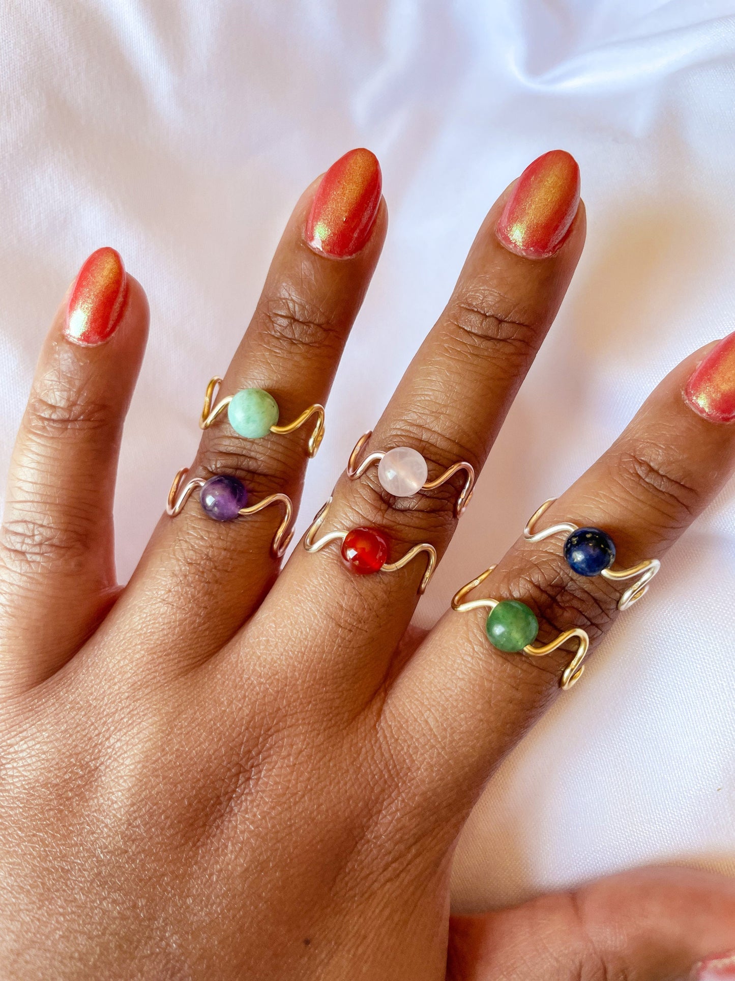 Crystal Adjustable Wavy Ring - Custom