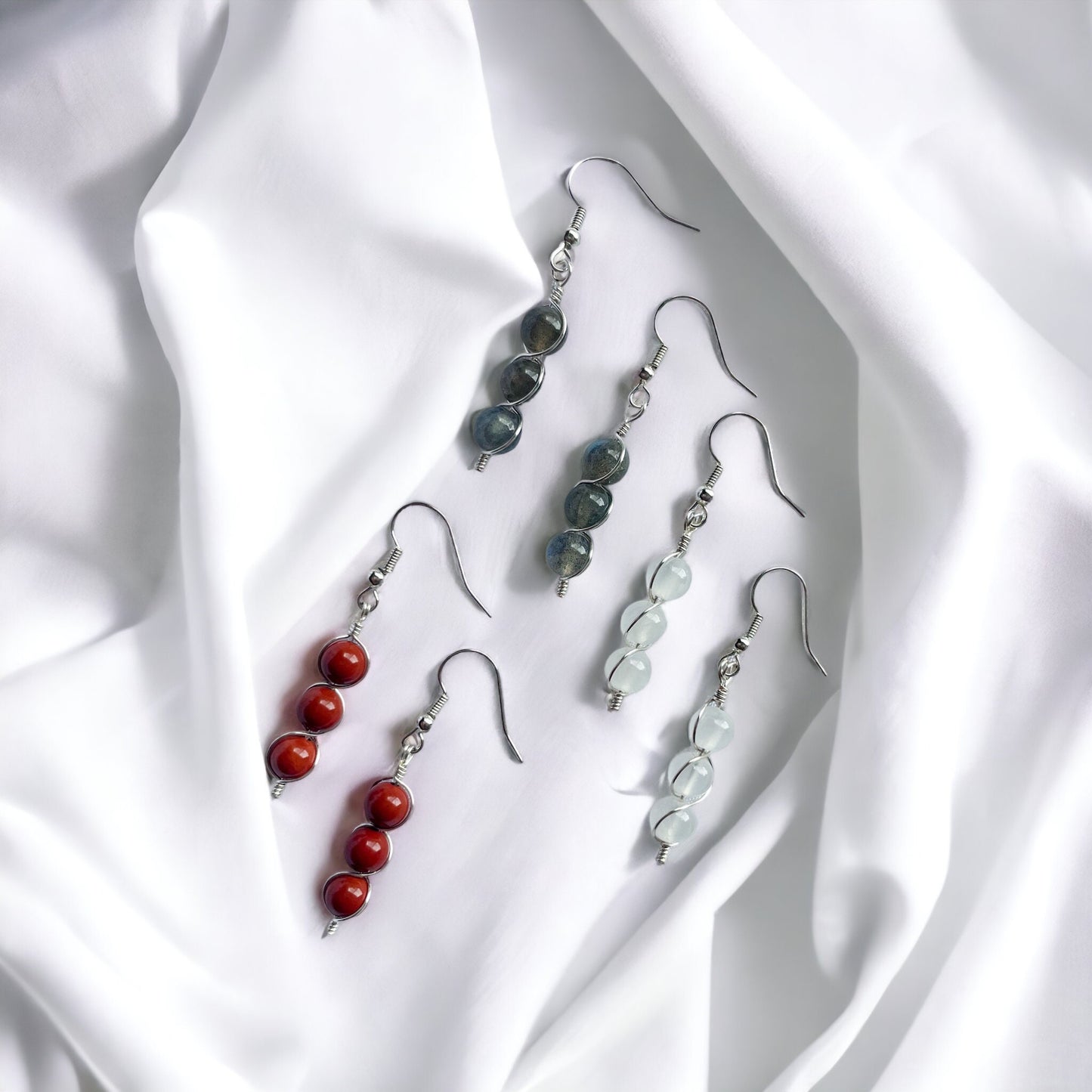 Triple Braid Crystal Earrings - Custom
