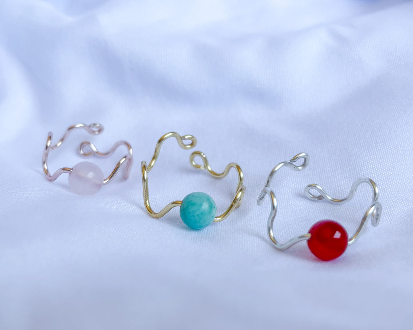 Crystal Adjustable Wavy Ring - Custom