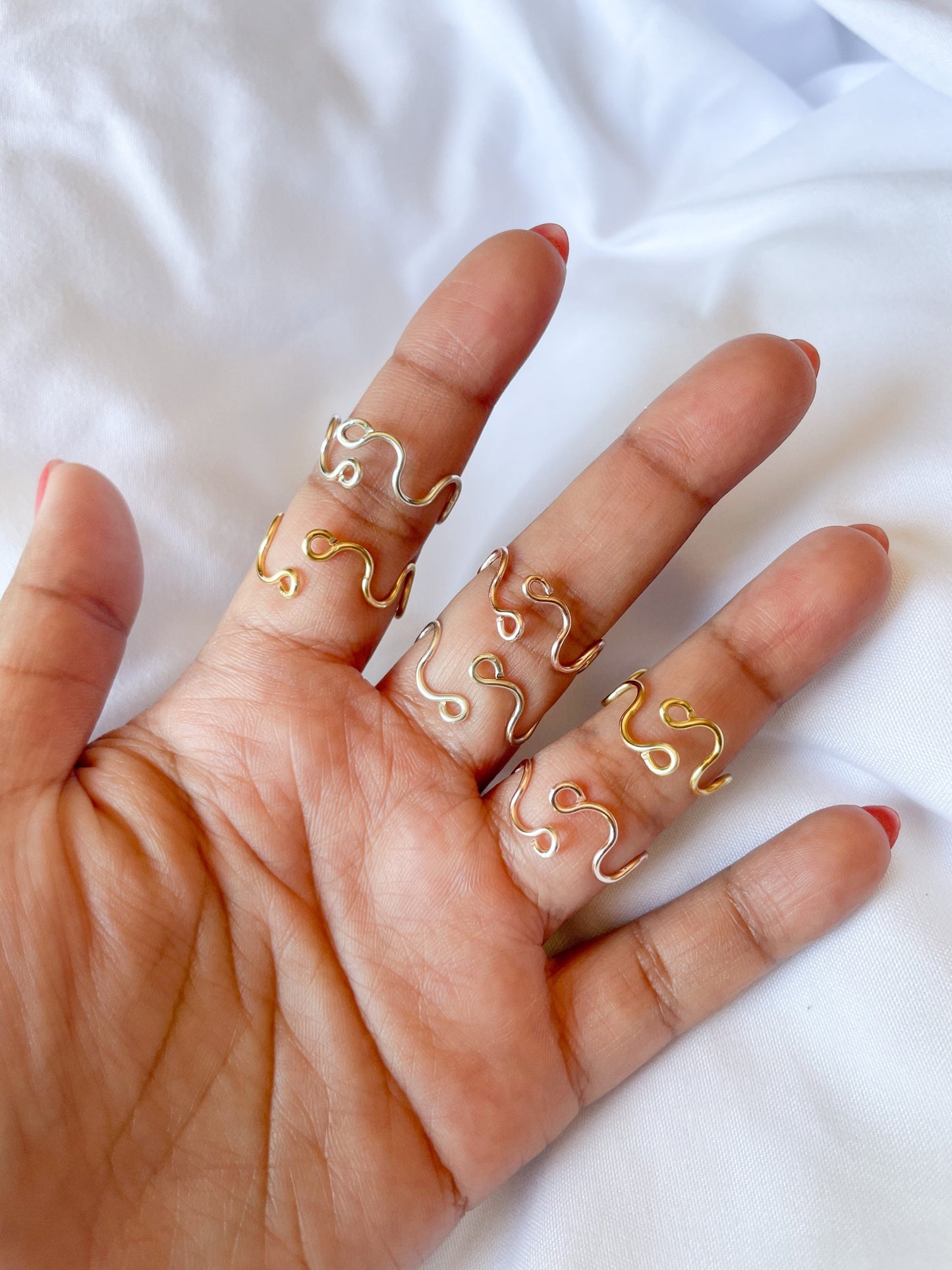 Crystal Adjustable Wavy Ring - Custom