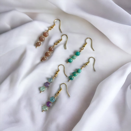 Triple Braid Crystal Earrings - Custom