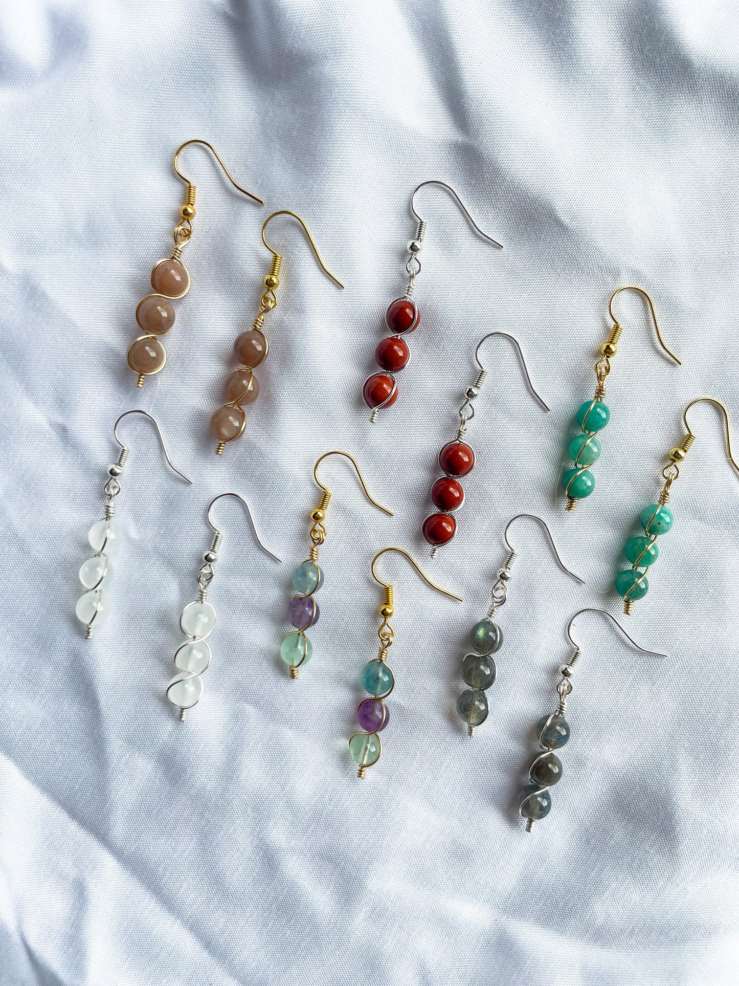 Triple Braid Crystal Earrings - Custom