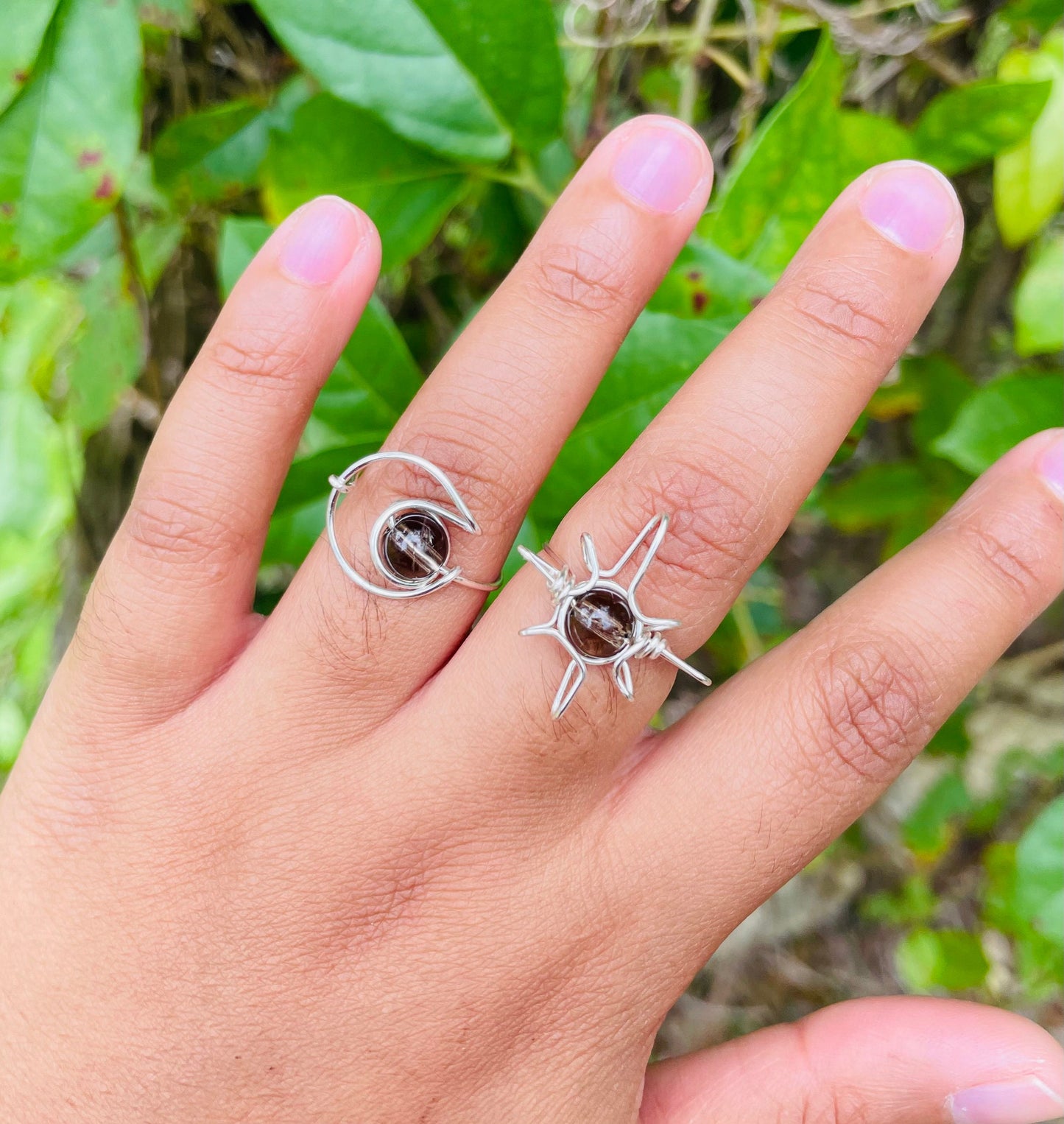 Crystal Sun and Moon Ring Set - Custom