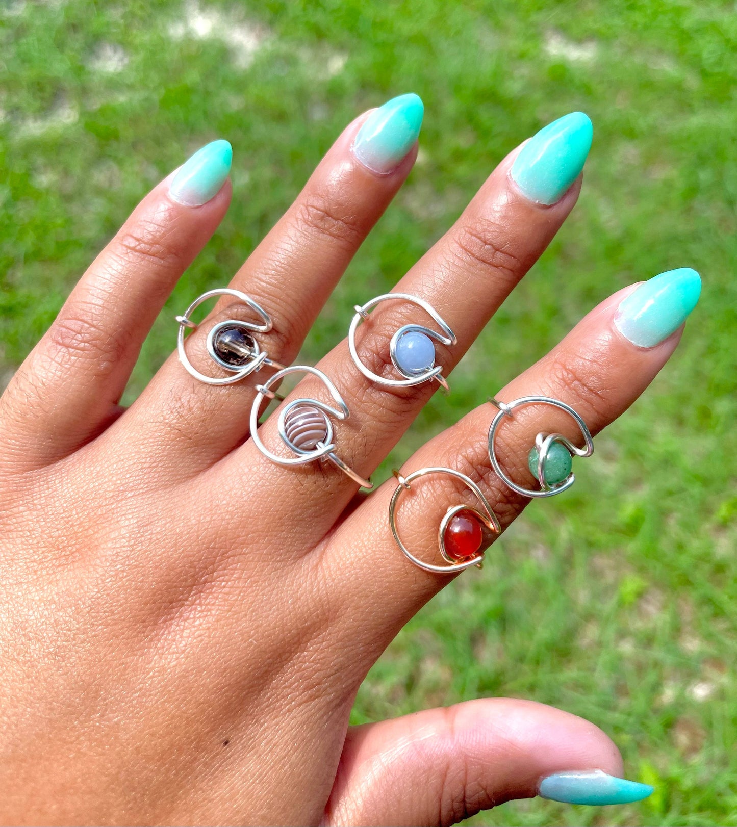 Crystal Sun and Moon Ring Set - Custom