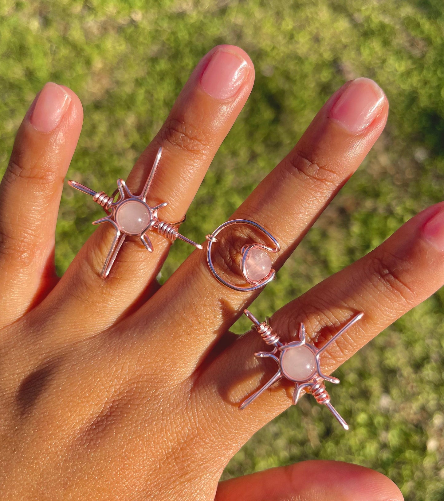 Crystal Sun and Moon Ring Set - Custom