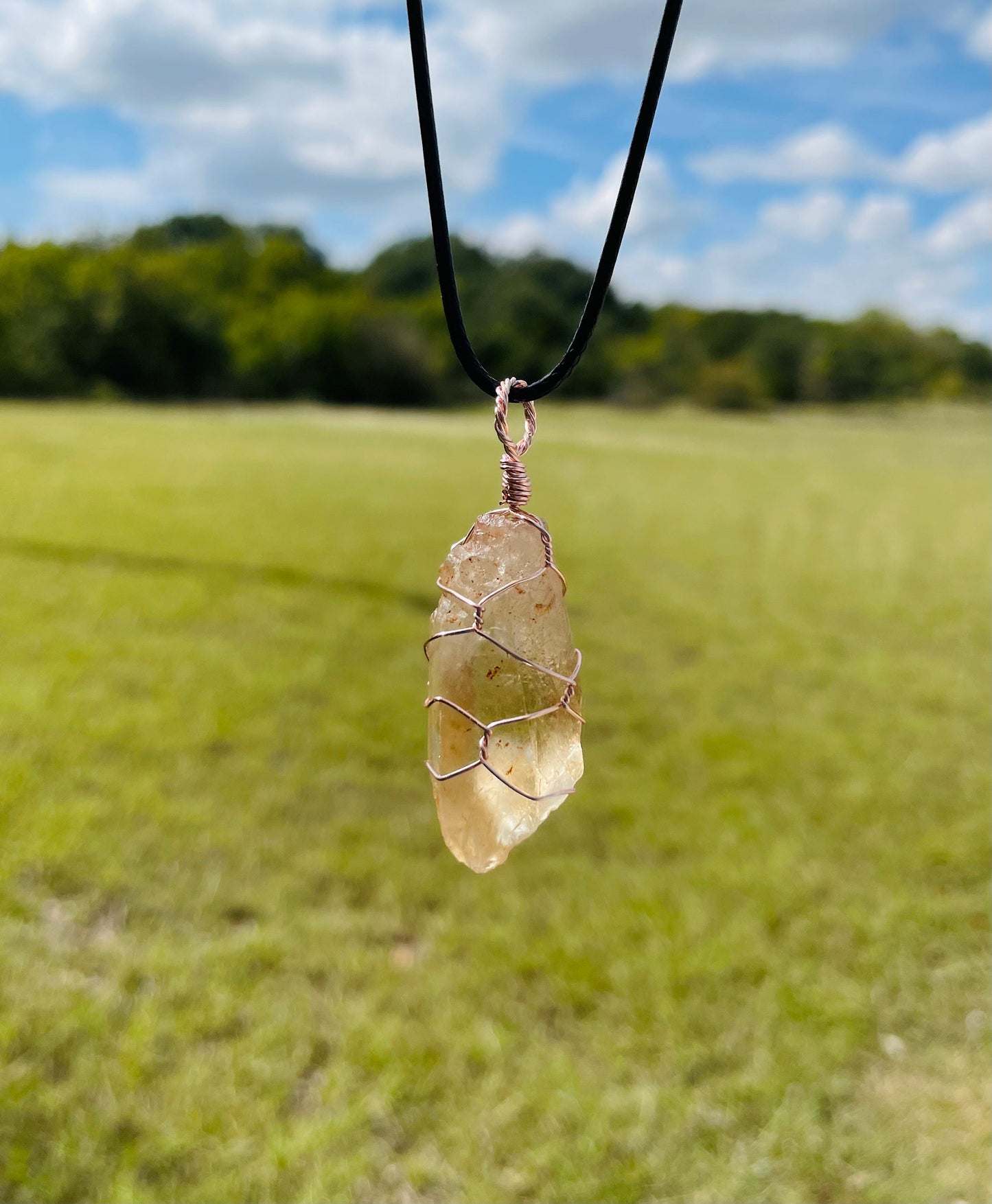 Natural Citrine Crystal Necklace - Custom