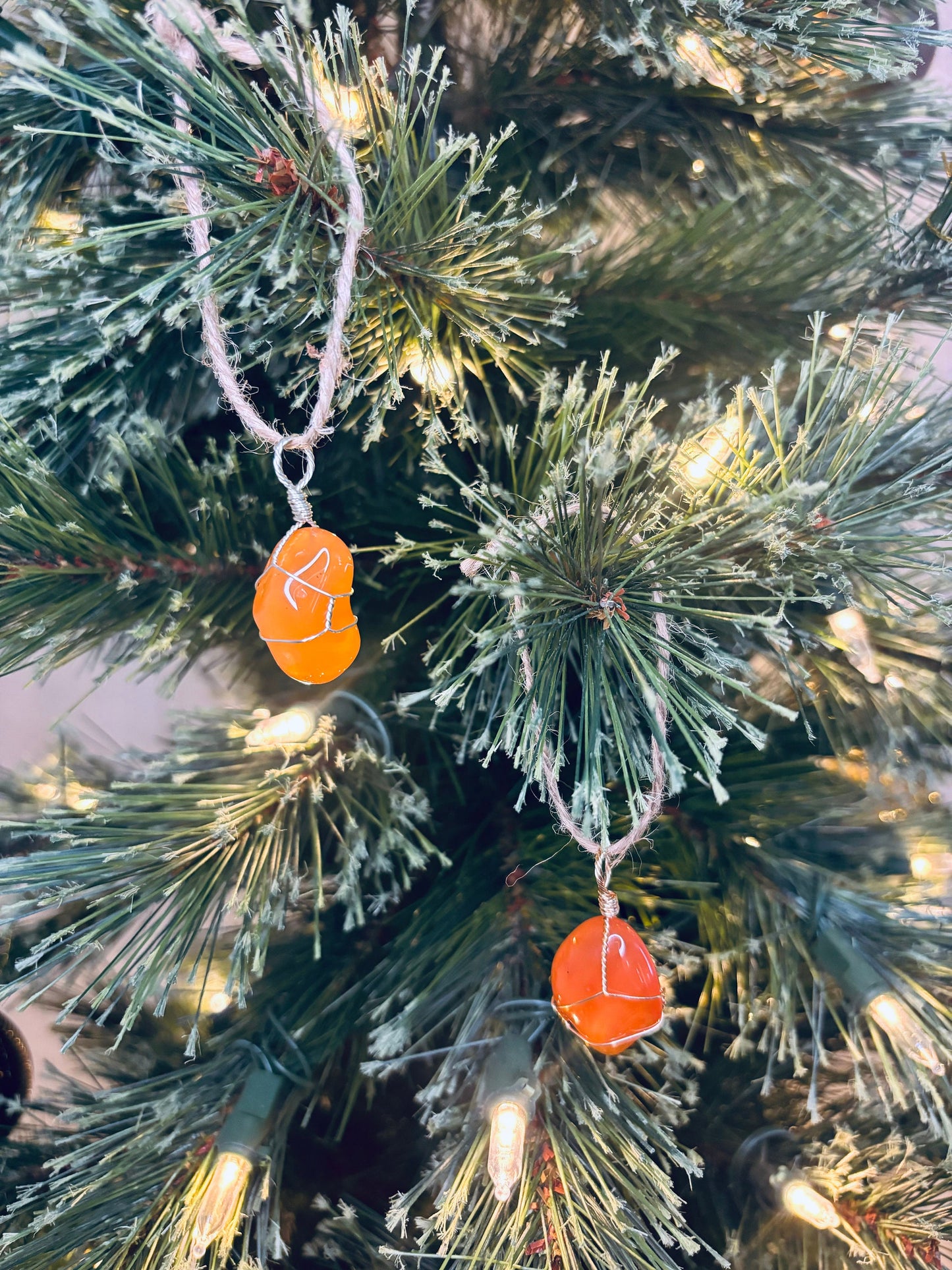 Tumbled Carnelian Crystal Ornament