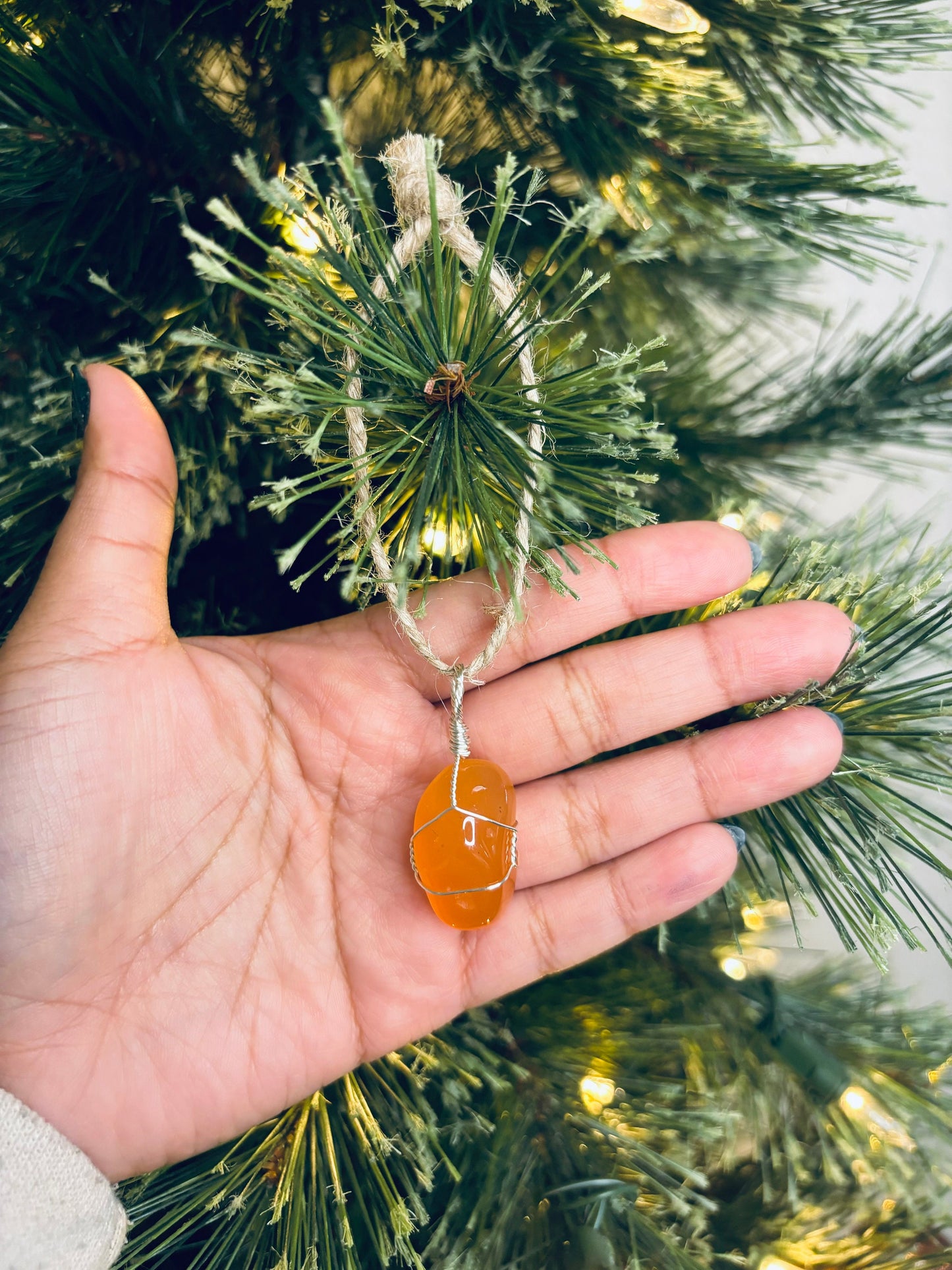 Tumbled Carnelian Crystal Ornament