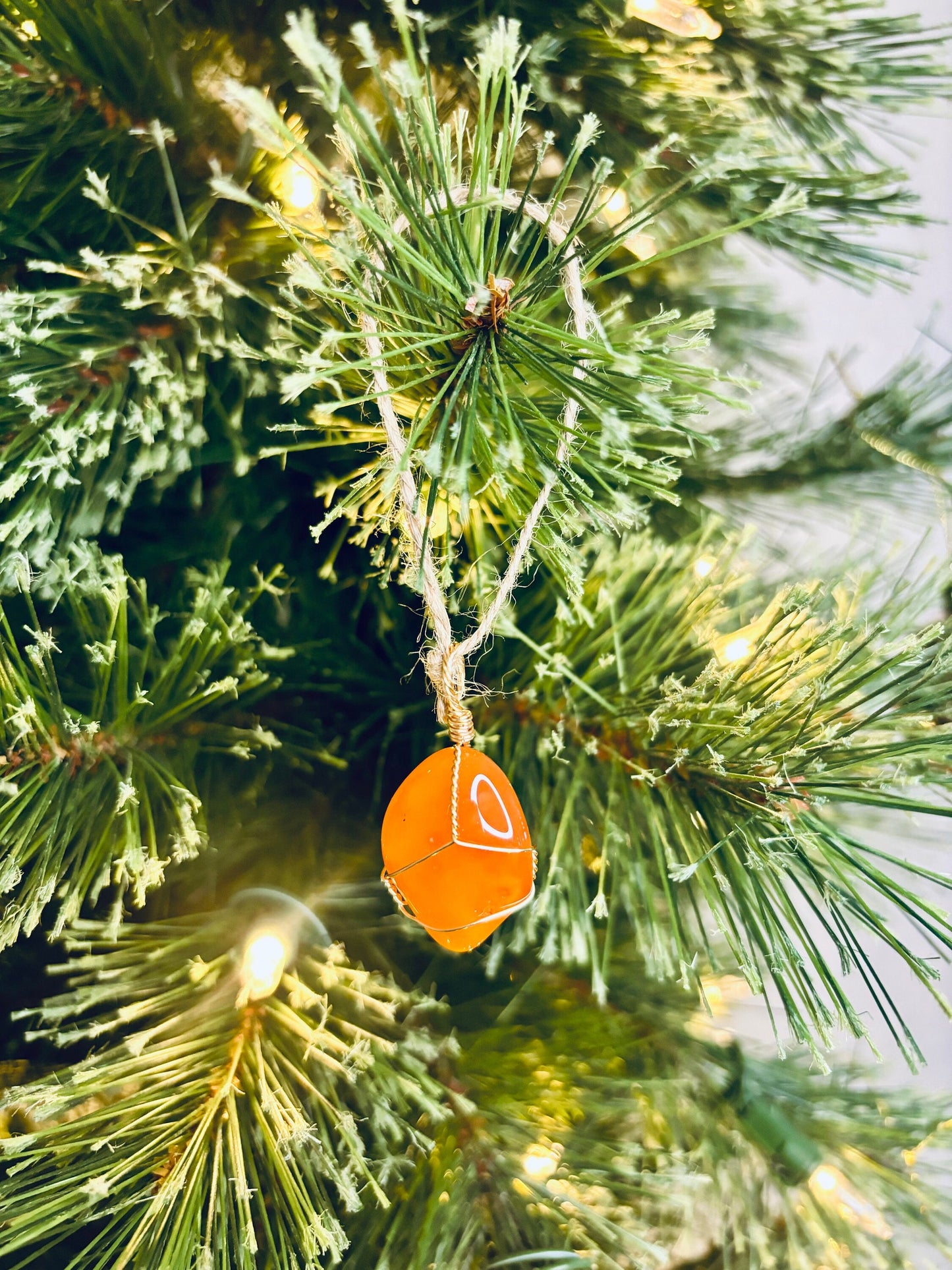 Tumbled Carnelian Crystal Ornament